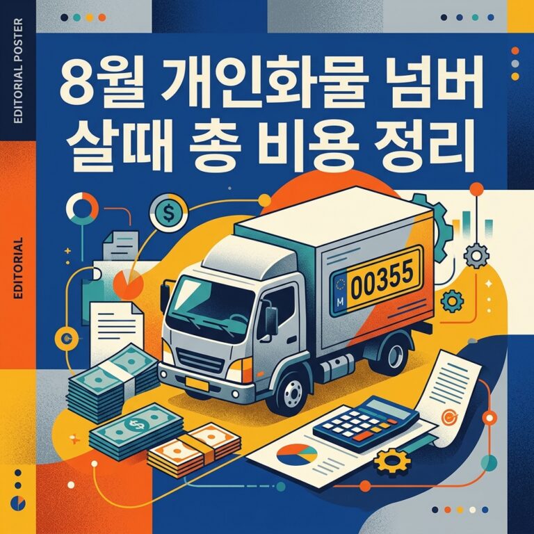 ai thumbnail poster 8월 개인화물 넘버 살때 총 비용 정리 1787111724